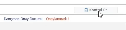 Kontrol Et butonu ve ders programı kontrolü