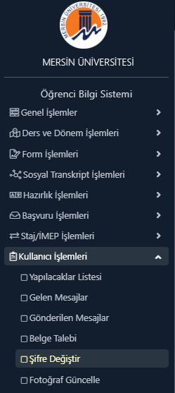 OBS Menü Görünümü